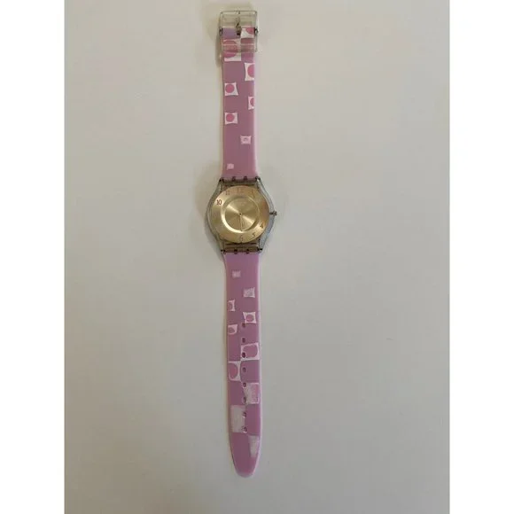 Swatch Watch Marble Time Pink Slim Skin Classic SKF315 Vintage 2002 Works well! - Picture 8 of 14